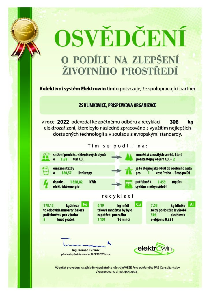Co jsme v roce 2022 udělali pro životní prostředí Co jsme v roce 2022 udělali pro životní prostředí